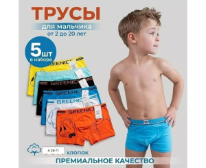 Трусы для мальчика 5 шт (разного цвета)